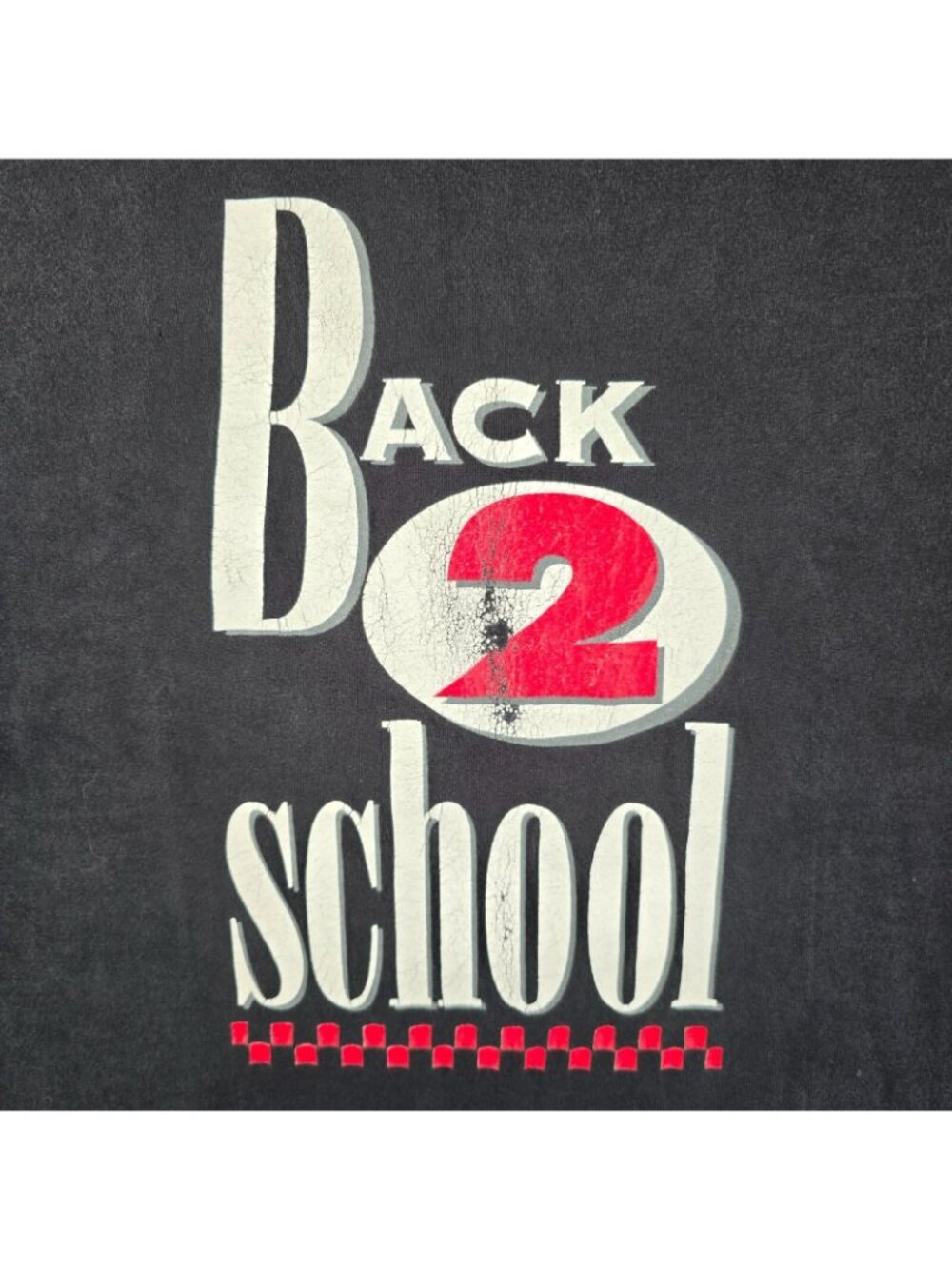 Vintage 1990s Single Stitch Tultex "Back 2 school" Black Graphic T-Shirt (M/L) - Picture 10 of 13